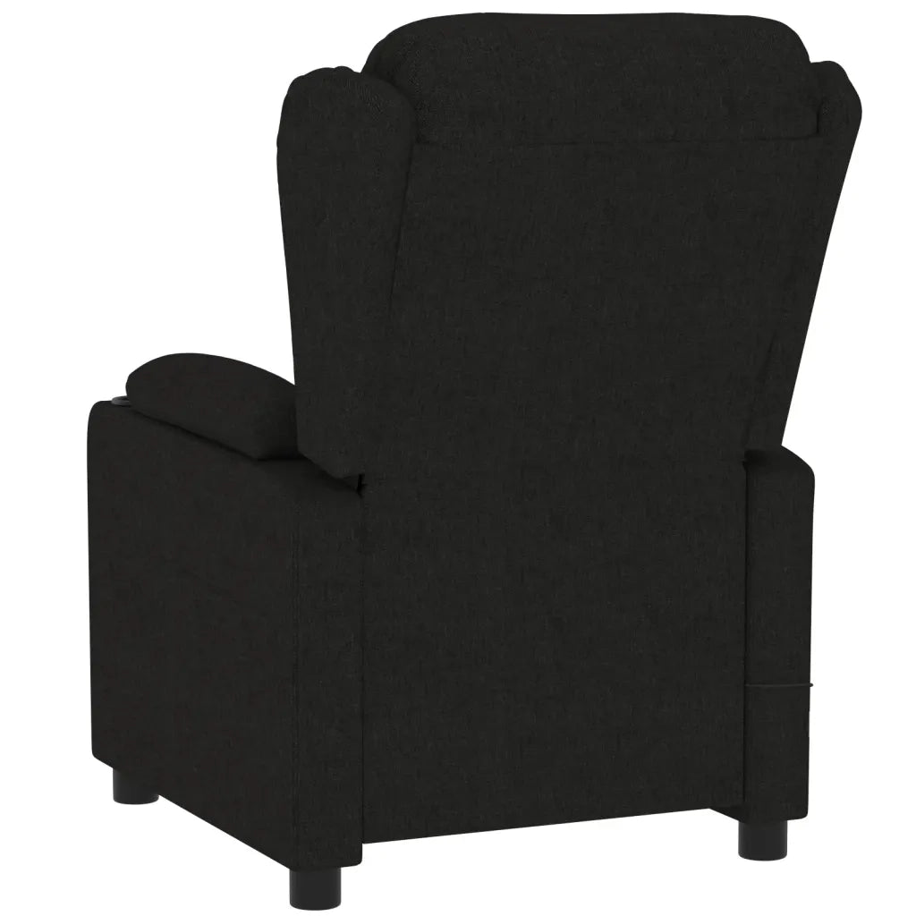 Poltrona Elettrica Reclinabile Nera in Tessuto 3098779