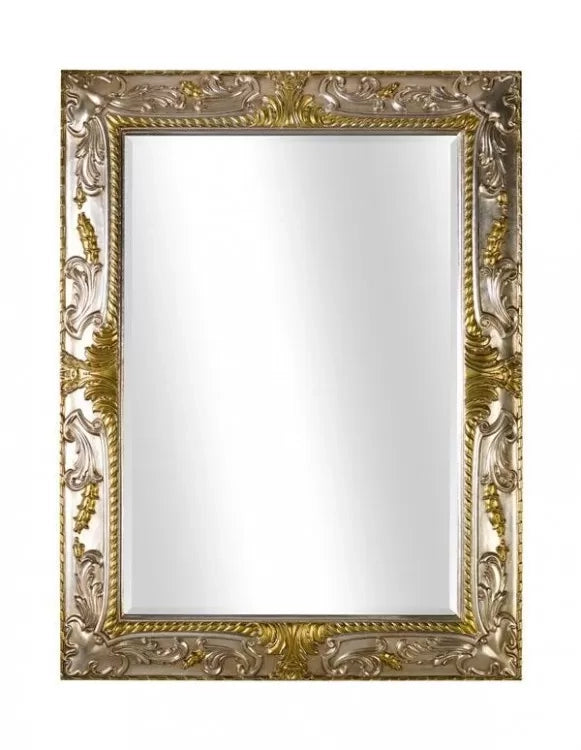 Specchiera in foglia argento con particolari mecca rettangolare misure: 96 x 126 x 5