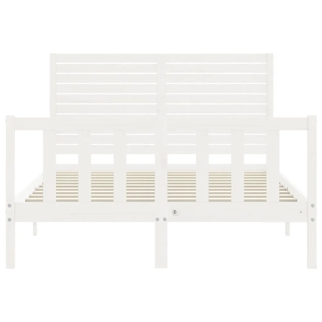 Giroletto senza Materasso-Struttura Letto Bianco 140x200 cm Legno Massello Pino 834695