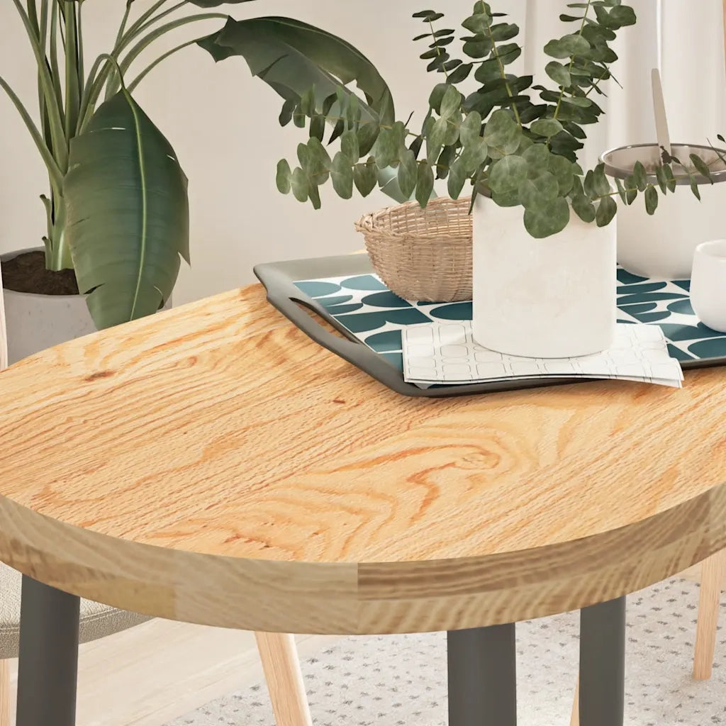 vidaXL Piano per Tavolo 100x50x4 cm in Rovere Massello Ovale