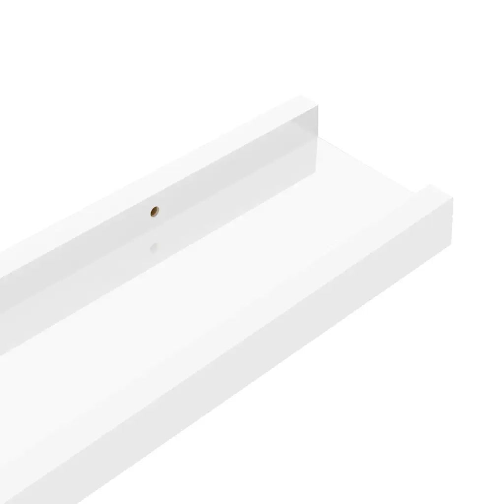 4 pz Mensole da Parete | Scaffali a Parete | Ripiano a parete Bianco Lucido 40x9x3 cm
