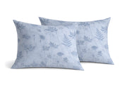 Coppia Federe Cuscino Letto Con Bottoni Laterali 100% Cotone Disegno Soffione GI - Federe - Azzurro