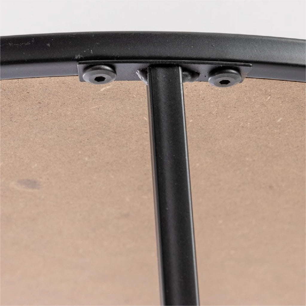 Set 3 Tavolini da Salotto Rotondi Impilabili, Tavolini Bassi Salvaspazio con Piano Effetto Legno Marrone e Struttura in Metallo Nero, Design Moderno Industriale