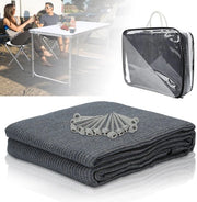 Tenda da Campeggio per Pic-Nic 400x400cm Blu-Grigio HDPE Resistente all'Acqua 13 Pennelli per Terra