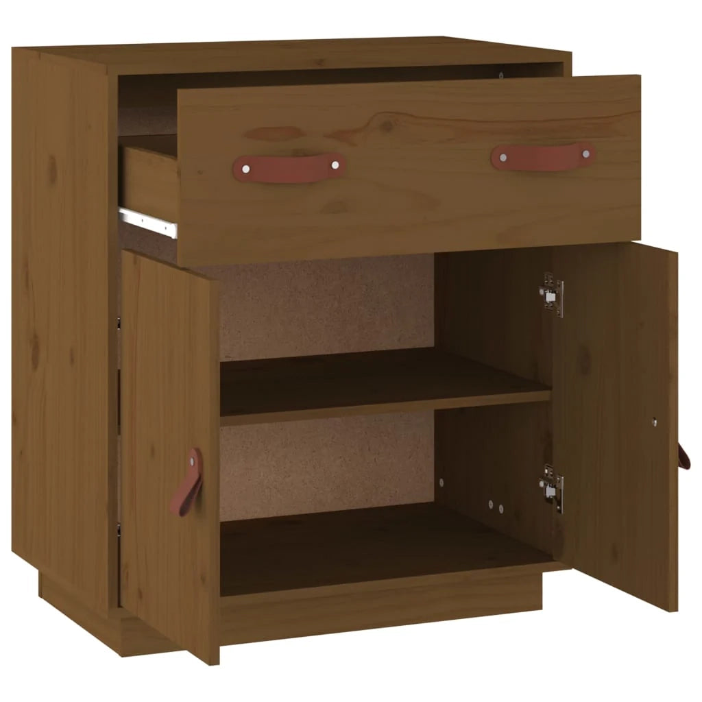 Buffet credenza cassettiera armadio mobile contenitore organizer per cucina soggiorno salotto 65,5 x 40 x 75 cm legno massello di pino marrone 02_0035757