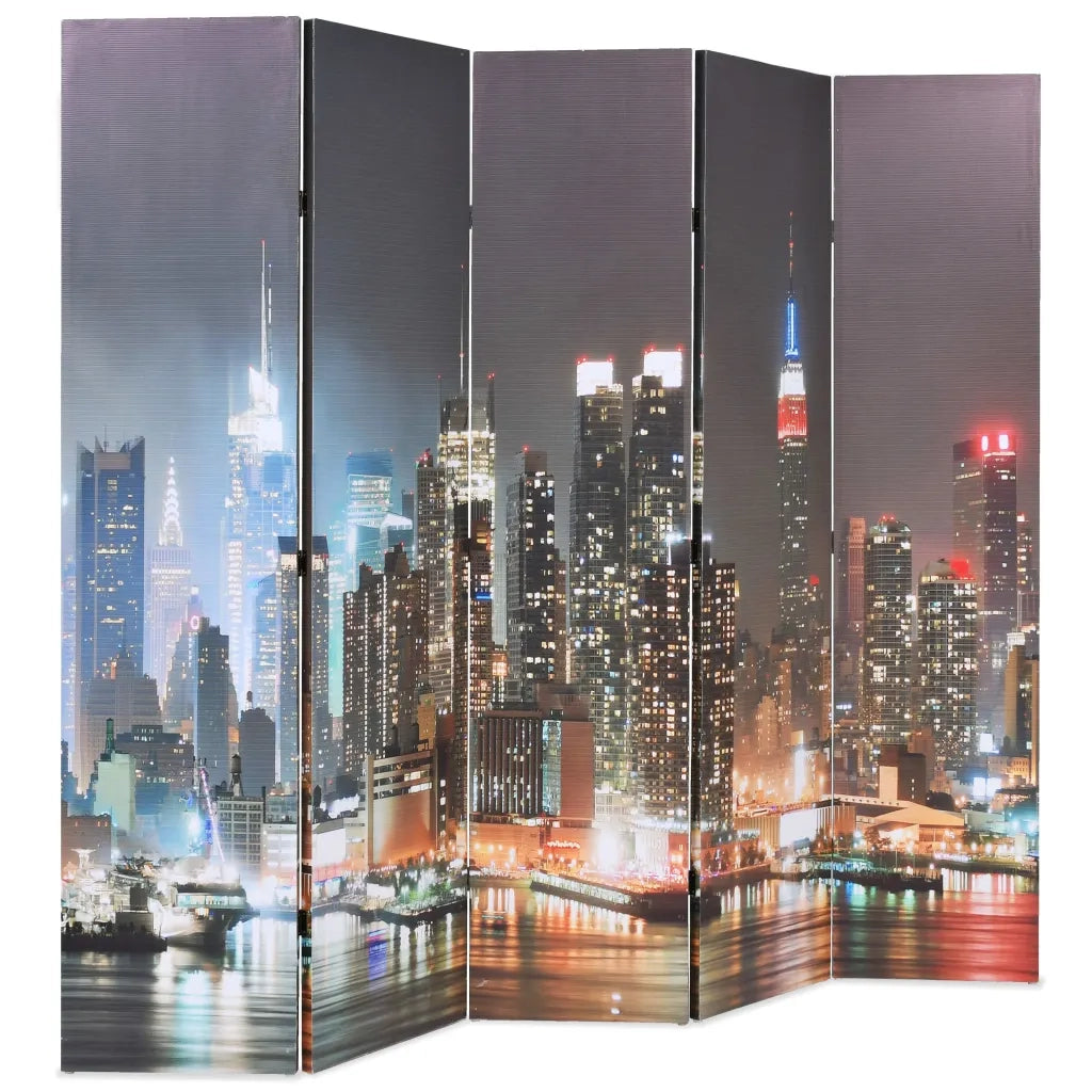 Divisorio Ambienti | Divider per stanze | Paravento Pieghevole 200x170 cm Stampa New York di Notte