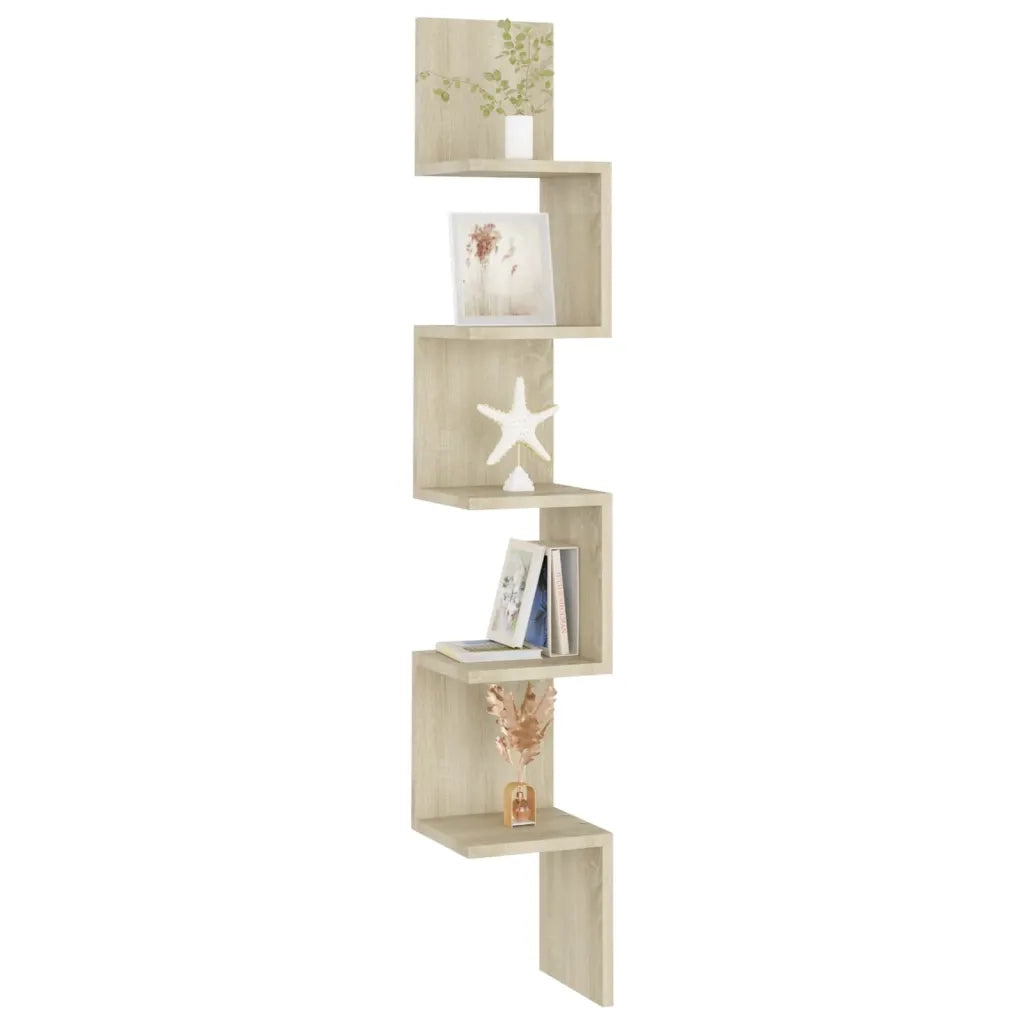Scaffale Angolare Muro | Mensola a parete Sonoma 20x20x127,5cm Truciolato