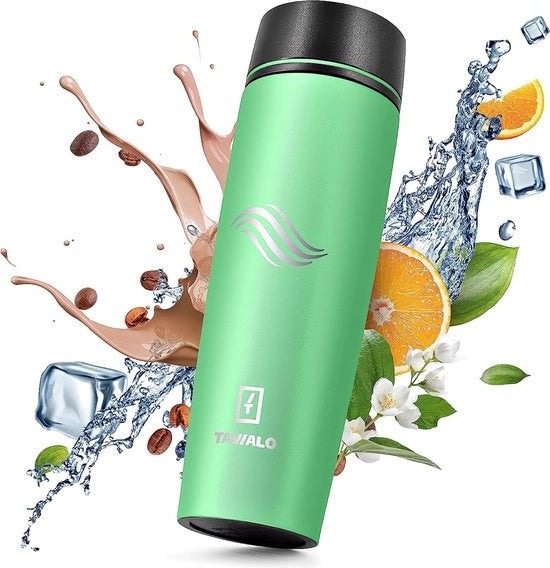 Tazza termica 460ml verde menta in acciaio inossidabile, verniciatura a polvere, tazza da caffè