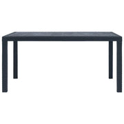 Tavolo da Giardino | Tavolino da esterno Antracite 150x90x72 cm Plastica Stile Rattan