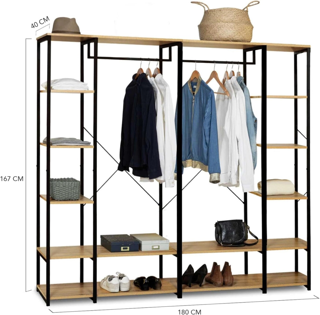 Armadio modulare doppio ripiano L. 180 cm DETROIT design industriale