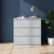 Cassettiera Morgan 3 cassetti grigio ghiaccio – 77.2x42.2x80H