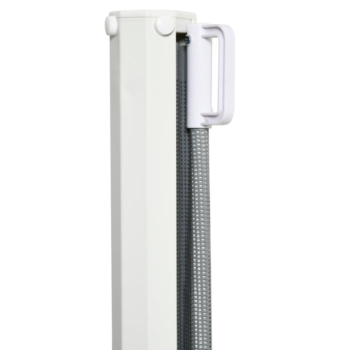 Cancelletto per Cani Estensibile 115x82,5 cm in Poliestere e Acciaio Bianco e Grigio