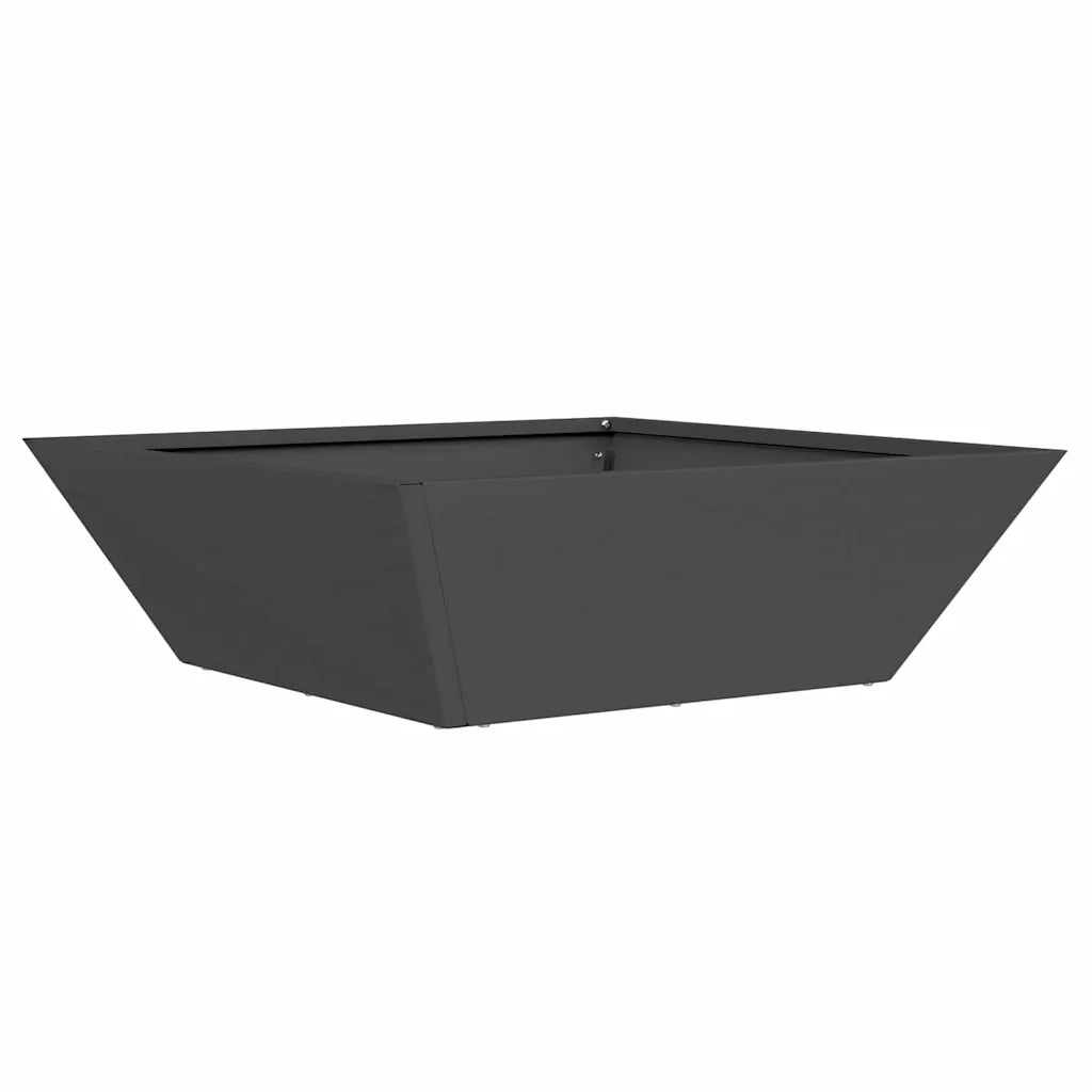 Fioriera da giardino trapezoidale moderna per esterni 50 x 50 x 15 cm in acciaio laminato a freddo nero codice 02_0052382.
