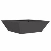 Fioriera da giardino trapezoidale moderna per esterni 50 x 50 x 15 cm in acciaio laminato a freddo nero codice 02_0052382.