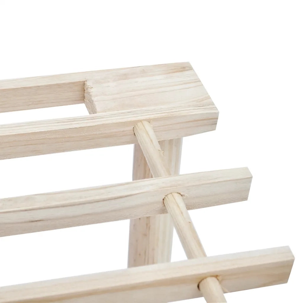 Scarpiere a 4 Livelli 2 pz-Set di 2 Scaffale per scarpe in Legno Massello di Abete