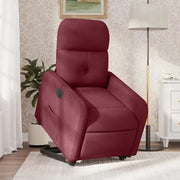 Poltrona Alzapersona Reclinabile Elettrica Rosso Vino Tessuto 3206816