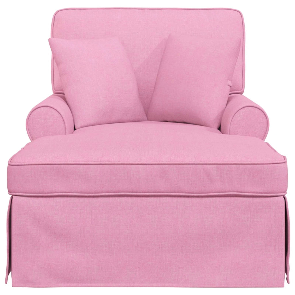 Chaise Longe con Gonna con cuscino 3 pcs Rosa Tessuto 42022947