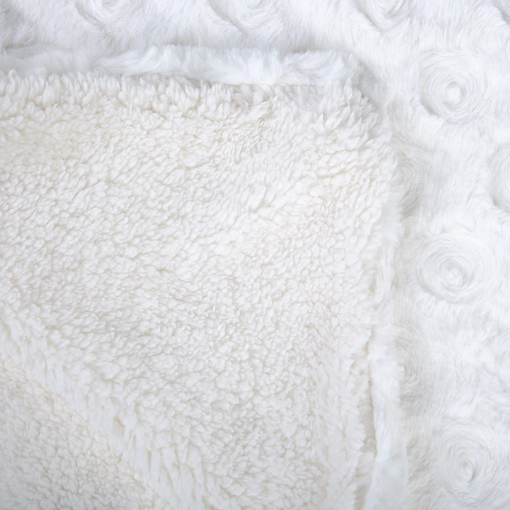 Copriletto in tessuto bianco 200 x 220 cm Coperta morbida e soffice
