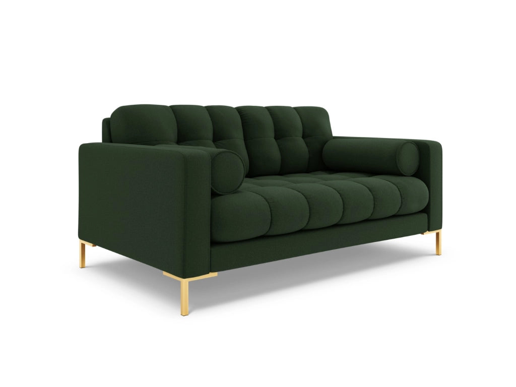Cosmopolitan Design - Divano "Bali" 2 posti in tessuto strutturato verde scuro 