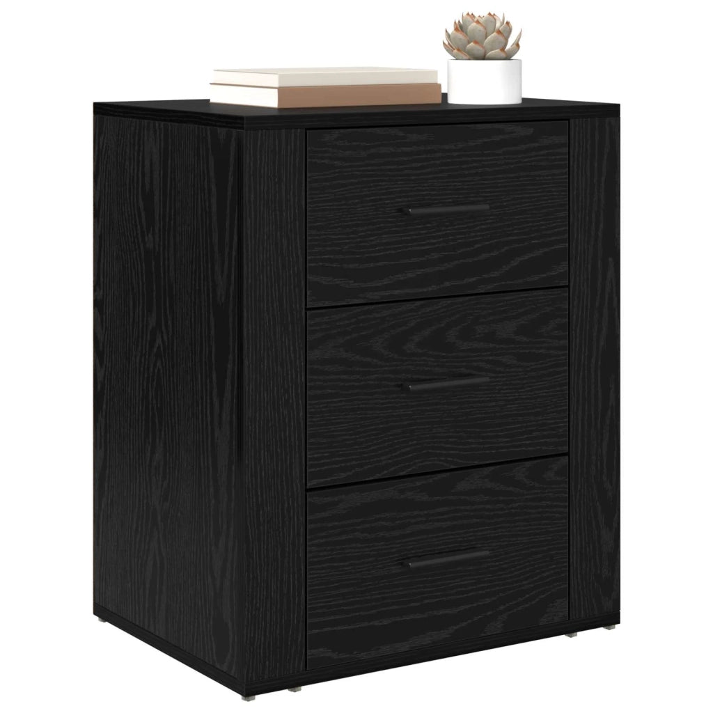 Armadio da Notte Rovere Nero 35 x 50 x 60 cm Legno multistrato