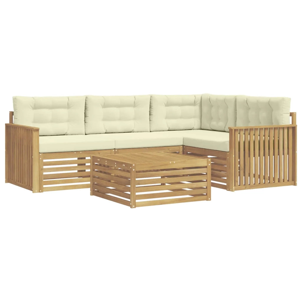 Set di divani da esterno 5 pcs Bianco e Crema 79 x 79 x 37 cm 3390440