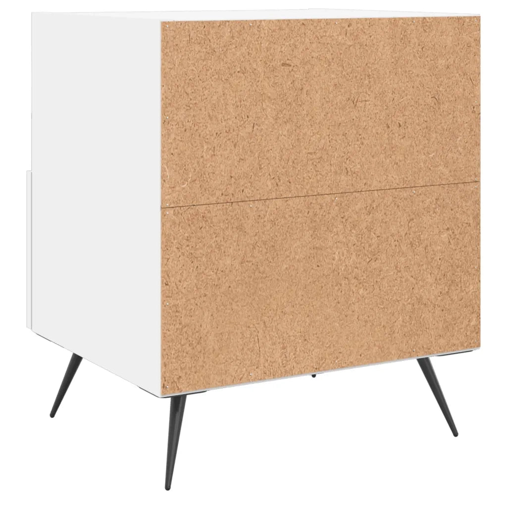 Set di 2 Comodini | Armadio da Notte | Mobiletto da notte Bianchi 40x35x47,5 cm in Legno Multistrato