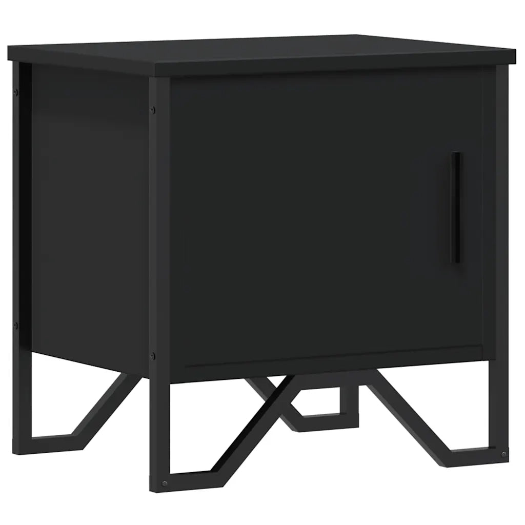 Comodino | Armadio da Notte | Mobiletto da notte Nero 40x30x40 cm in Legno Multistrato
