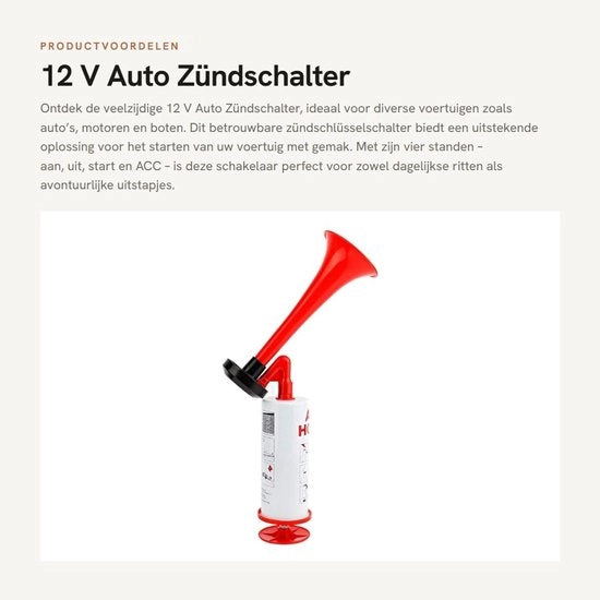 Interfaccia di accensione auto 12V - Interruttore di accensione a 4 posizioni In/Uit Start - Adatto per auto e motocicli - Qualità elevata - Codice prodotto: 12V Auto Zündschalter