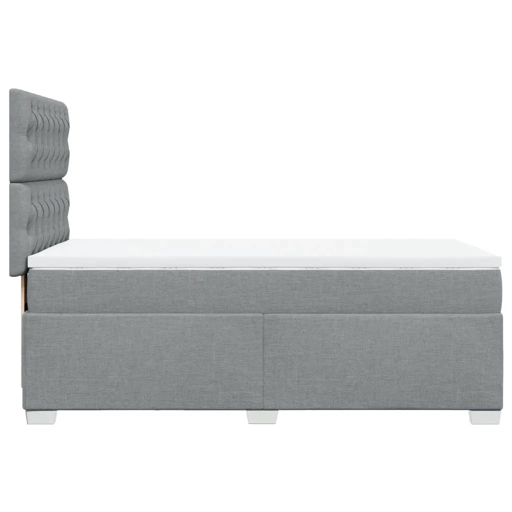 Giroletto a Molle con Materasso Grigio Chiaro100x200 cm Tessuto 3290406
