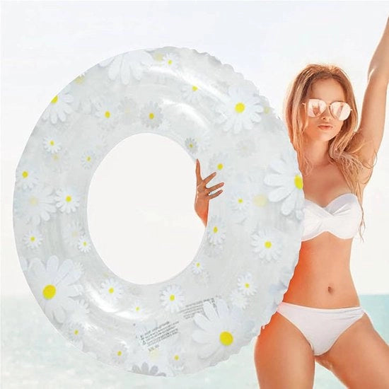 Cinturone da nuoto gonfiabile per adulti con doppio airbag e fiori - cinturone da nuoto per braccia inferiori