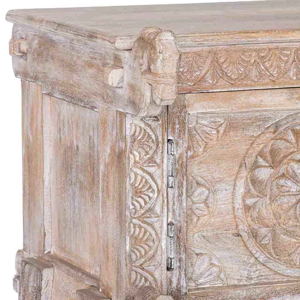 Comodino legno marrone finitura artigianale 50x47x66 cm