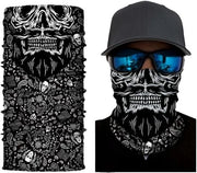 Doodskop Gezichtsmasker con Motivo di Microfibra per Motoristi - Maschera Antimotociclica, Fazzoletto per il Collo e Bandana Multifunzionale
