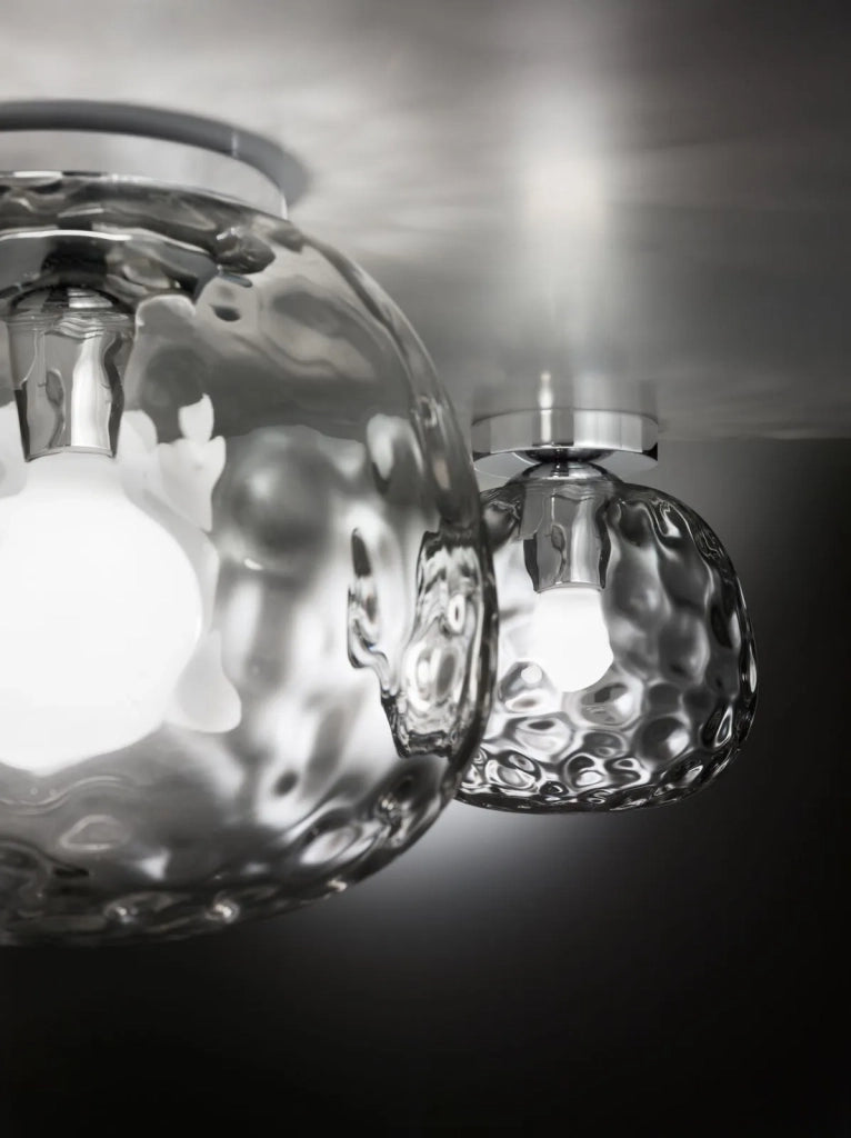 Plafoniera vetro trasparente e cromo lucido Skin 1 luce attacco E27 d.30cm