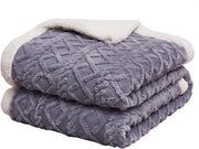 Sherpa deken con pelo soffice - Deken di alta qualità - Decongestionante decongestionante morbido come deken da divano, coperta o deken da letto - Blu - 180 x 200 cm
