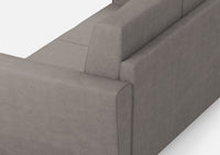 Divano Angolare 6 Posti 288x248x85 cm Yasel in Tessuto Grigio