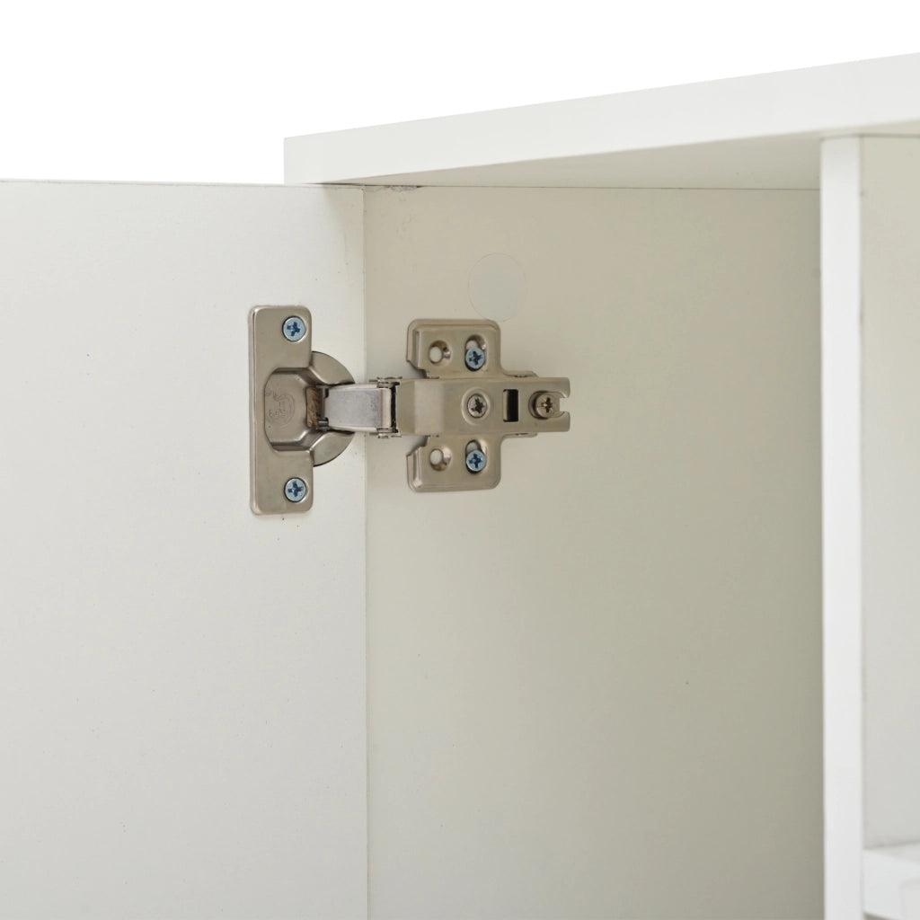 Tavolino da caffè 100x50x40 cm con luci LED; 2 armadietti e 1 cassetto in truciolare bianco