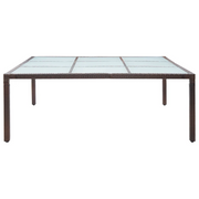 Tavolo da Giardino-Tavolo da esterno Marrone 200x200x74 cm in Polyrattan