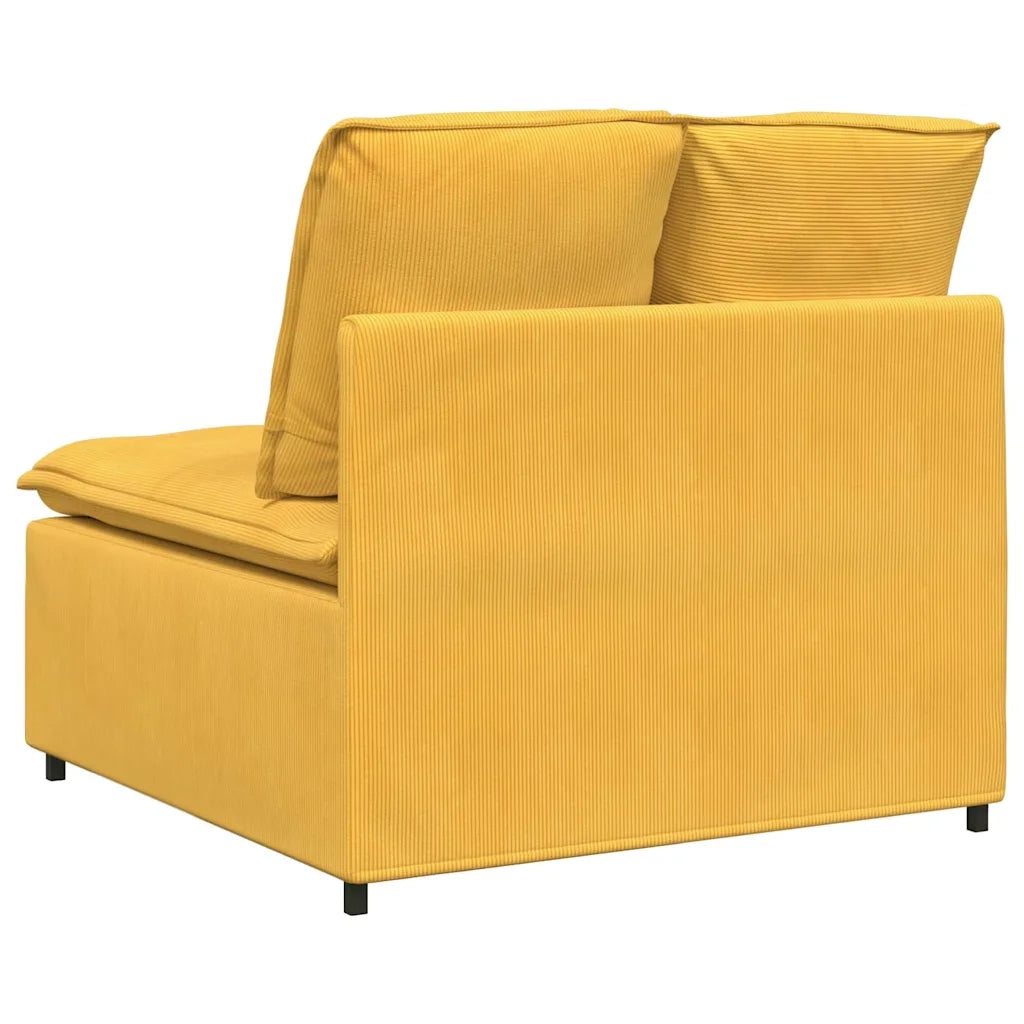 Modulo Centrale Divano Modulare con Cuscini Giallo Chiaro 100cm