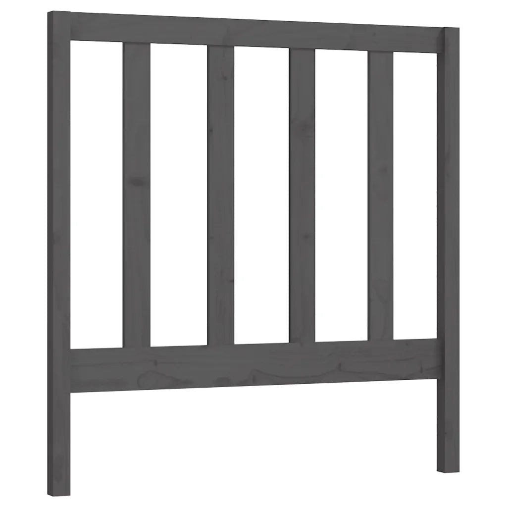 Testiera per Letto Grigia 95x4x100 cm in Legno Massello di Pino 822239