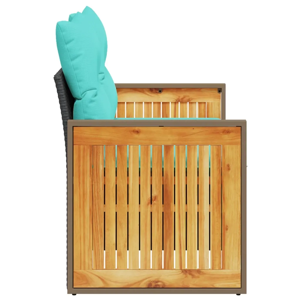 vidaXL Divano da giardino con cuscini 2 posti nero in polyrattan