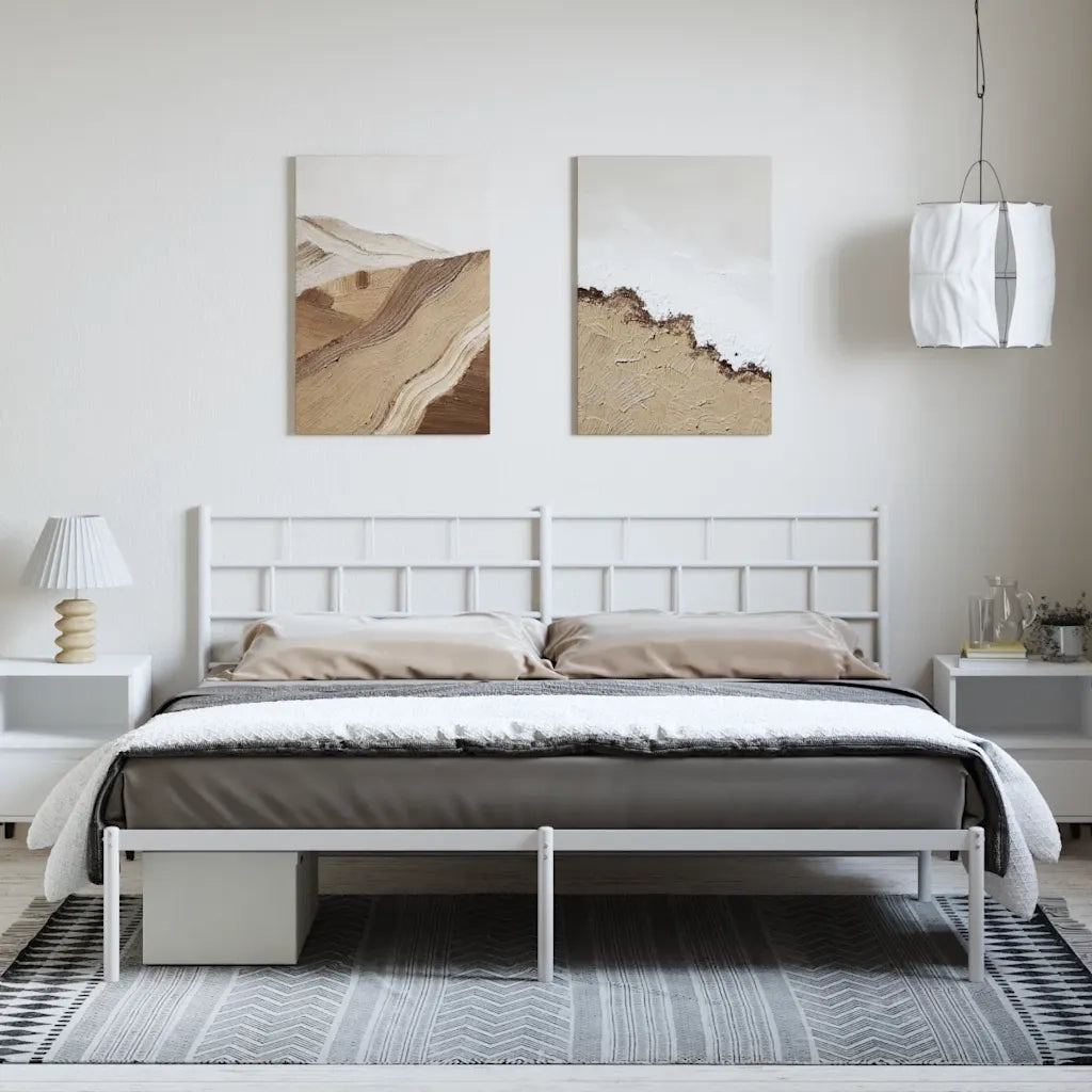 Giroletto con Testiera Metallo Bianco 183x213 cm 355713