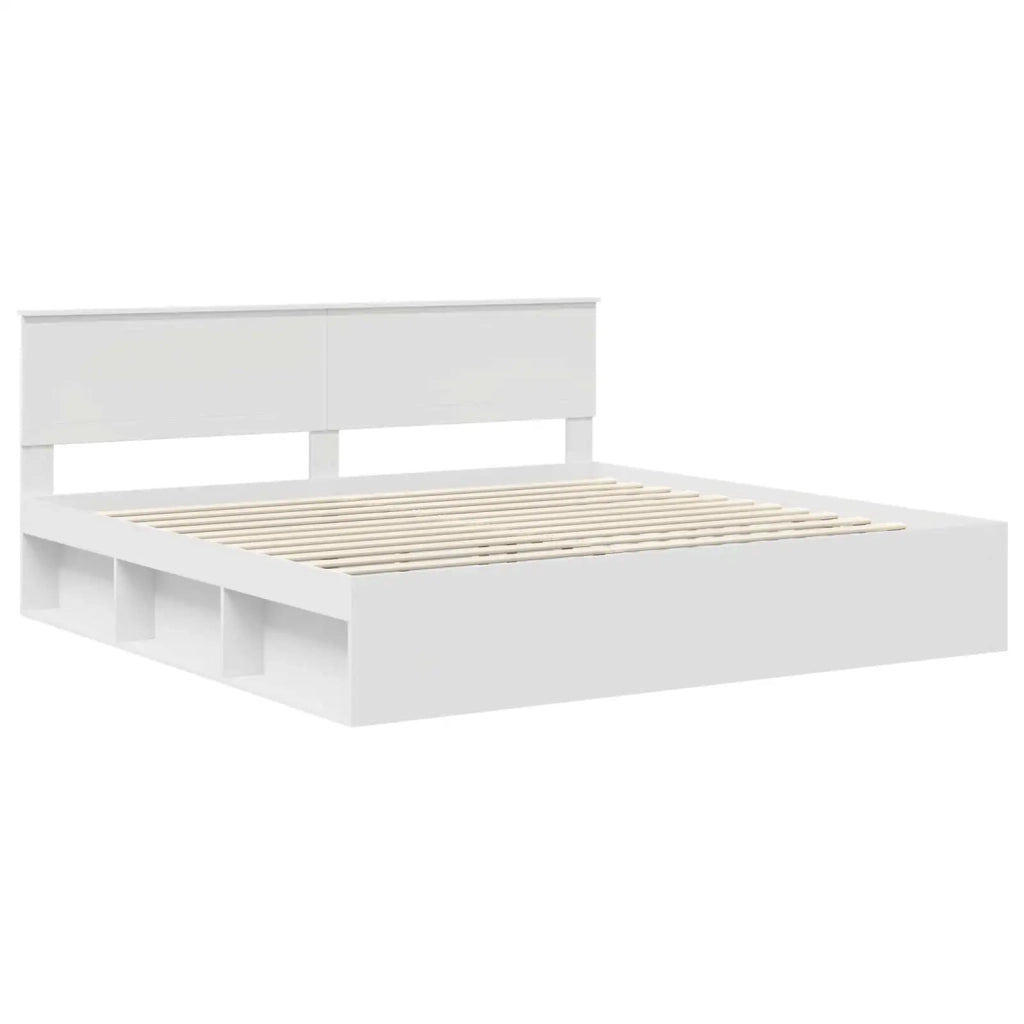 Struttura del letto Bianco 200 x 200 cm Pino massello 3410555