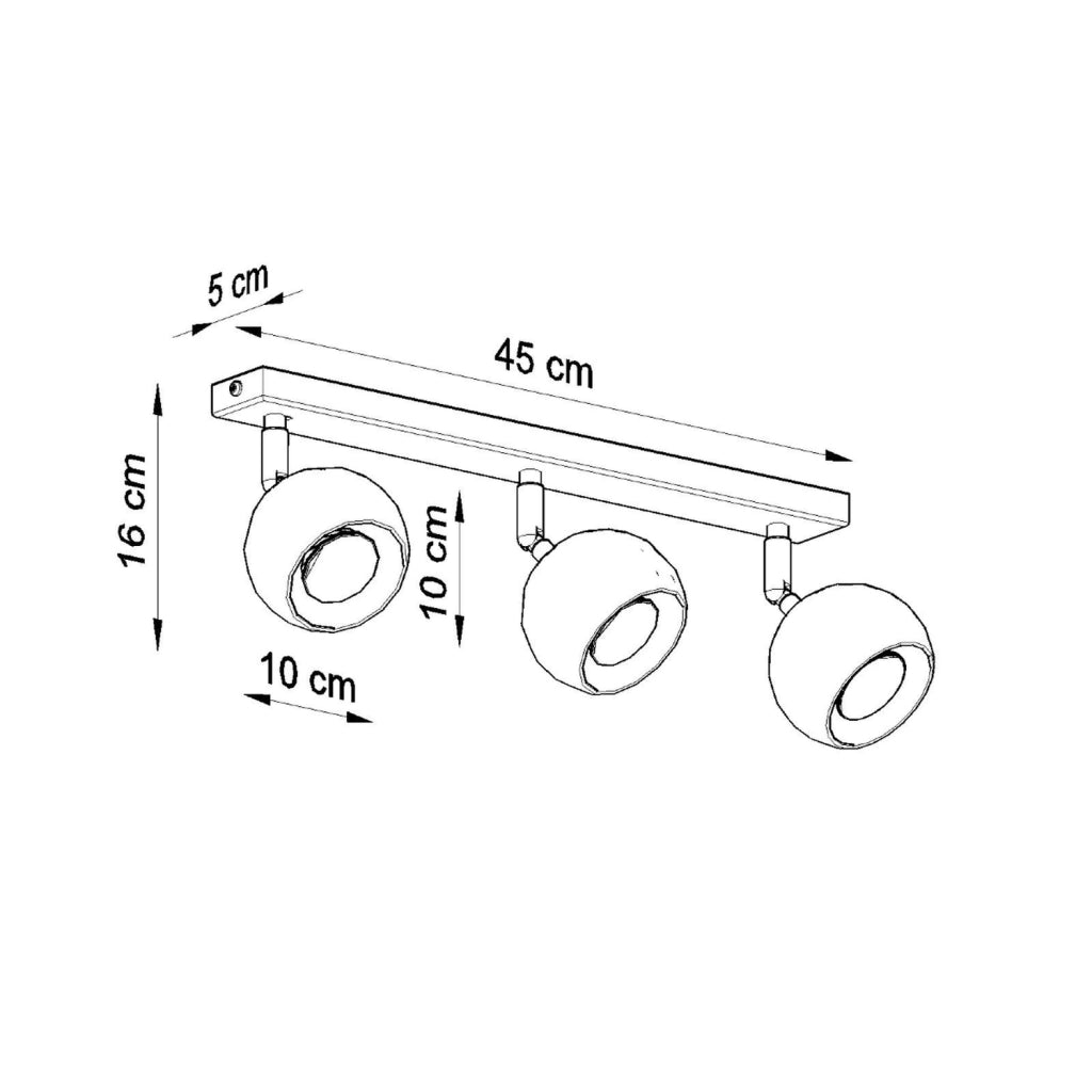 Plafoniera FOKUMO 3 faretti nera/cromo GU10 metallo