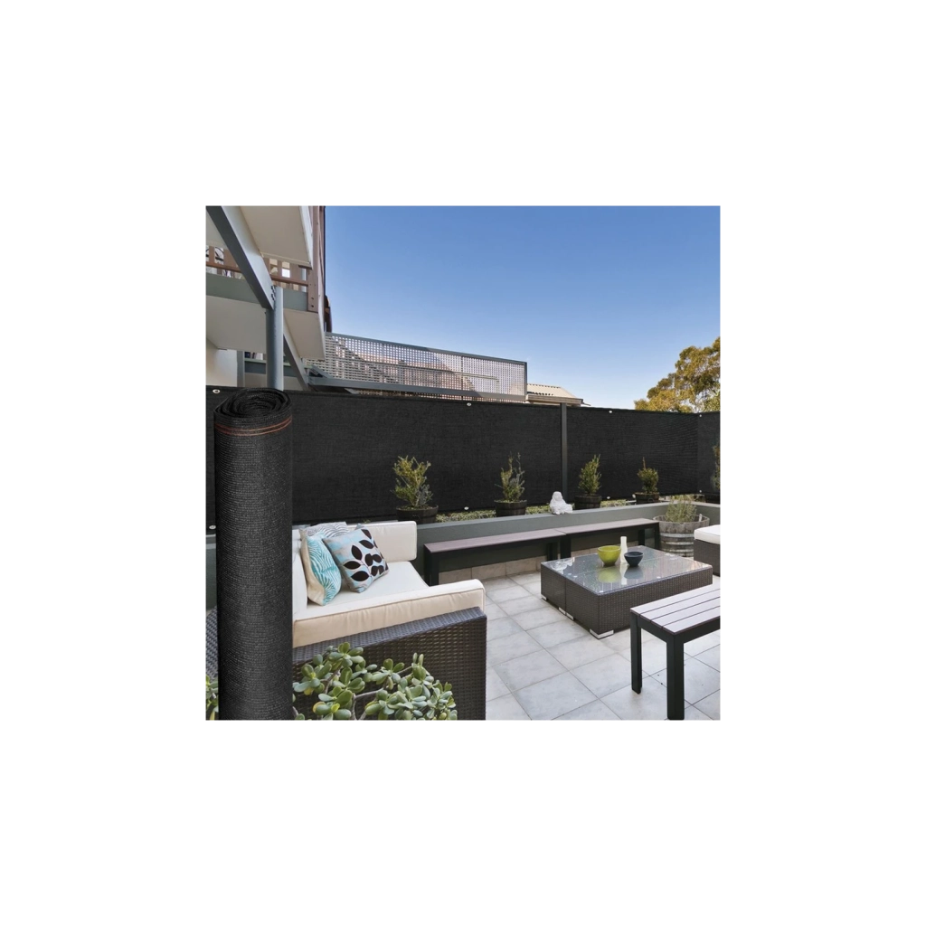 IDMarket - Rete ombreggiante 1,8x10m, telo rotolo per recinzione giardino 300g/m², nero