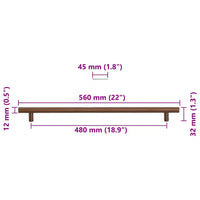 Maniglie per Mobili 5pz Bronzo 480mm in Acciaio Inox 155379
