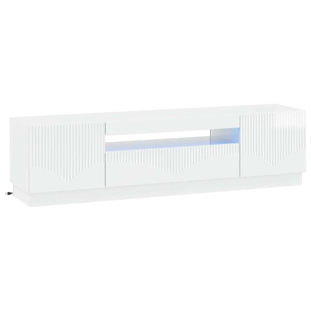 Mobile TV LED Bianco Lucido Legno ingegnerizzato 897349