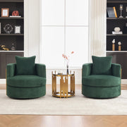 POLTRONA Girevole 360° in Corda 76x79x78 cm Verde Smeraldo
