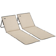 Set 2 sedie sdraio pieghevoli giardino ¨C Xylo ¨C dossier reclinabile acciaio polyester beige