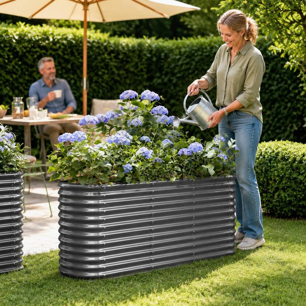 Raised Bed Galvanized Steel 152x40x68 Cm Anthracite