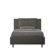 Letto una piazza e mezza contenitore imbottito 120x210 microfibra grigio Antea